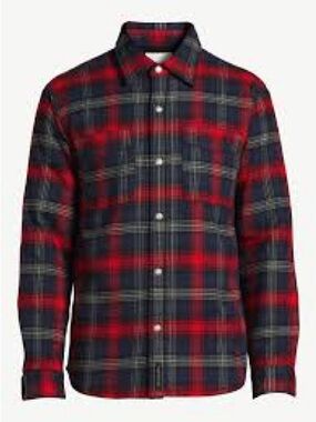 Free Assembly Red & Black Plaid Button-Up Shirt